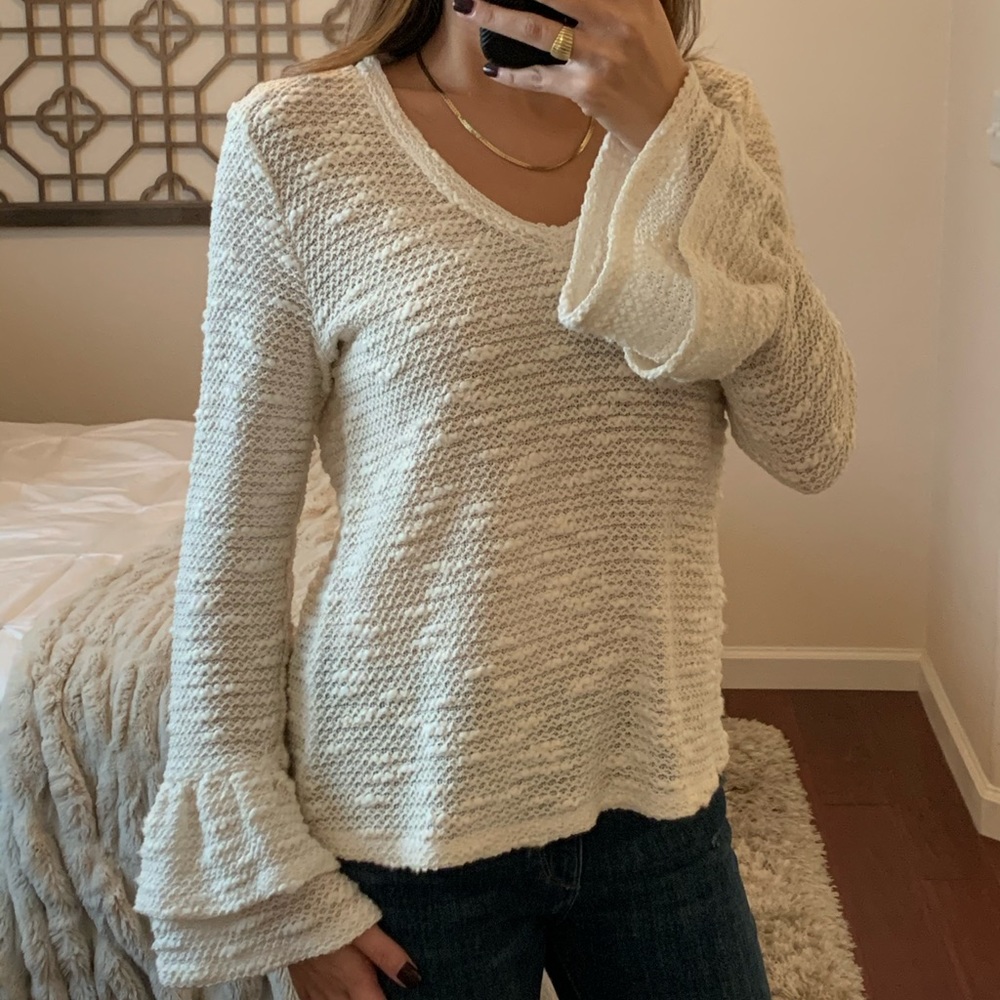 Anthropologie Deletta Cream Sweater